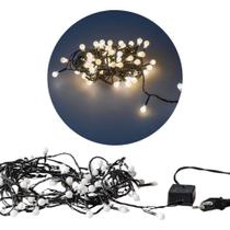 Cordão Pisca Pisca Led 40 Bolinhas Branco Quente 220V Natal
