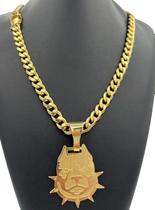 Cordão Pitbull 10mm + Pingente Pitbull Liso - Banhado a ouro Cordão Pitbull 10mm + Pingente Pitbull Liso - Banhado a ouro