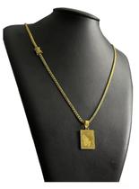 Cordão Pitbull 3Mm + Pingente Fé Mão Orando Banhado Ouro 18K
