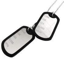 Cordão Placa Identificação Exército Dog Tag Aço Inox - temdetudomesmo