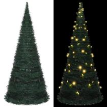 Cordão pop-up vidaXL para árvore de Natal com luzes LED de PVC verde de 2 m