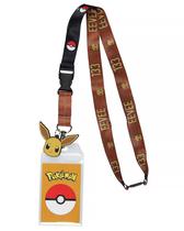 Cordão porta-crachá de identificação Pokémon Eevee 133 com pingente de borracha