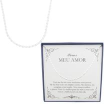 Cordão Prata 925 Presente Masculino Amor Corrente Noivo Piastrine Natal Aniversário