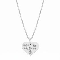 Cordão Prata 925 Veneziana 45cm Pingente Melhor Mãe do Mundo Cordão Prata 925 Veneziana 45cm Pingente Melhor Mãe do Mundo