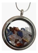 Cordão Prata Ping 7 Chakra Escapulário Dif. Aromático Ch835