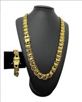 Cordão + Pulseira 13Mm Dubai Banhado A Ouro 18K