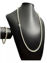 Cordão Pulseira 6mm Peruano Banhado Prata 925 Cordão Pulseira 6mm Peruano Banhado Prata 925