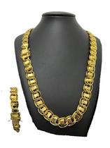 Cordão + Pulseira Dubai 15Mm - Banhado Ouro 18K