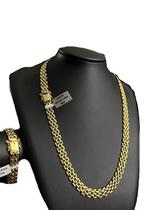 Cordão + Pulseira Elo Americano 10Mm - Banhado Ouro 18K Cordão + Pulseira Elo Americano 10Mm - Banhado Ouro 18K