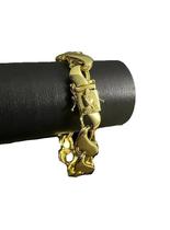 Cordão + Pulseira Friso S 16Mm Mão Orando - Banhado Ouro 18K