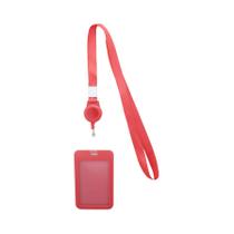 Cordão Retrátil De Cor Pura Para Professores Com Porta-Crachá E Acessórios De Chaveiro