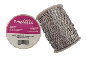 Cordão Rígido Elástico M070-002 2mm Cor 218 Prata - 50 Metros - Progresso Cordão Rígido Elástico M070-002 2mm Cor 218 Prata - 50 Metros - Progresso