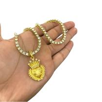 Cordão Riviera + Pingente Jesus é o Dono Banhado a Ouro 18k