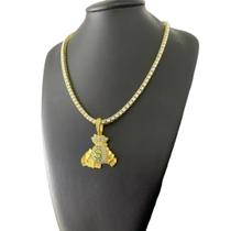 Cordão Riviera + Pingente Saco Dinheiro - Banhado a Ouro 18k Cordão Riviera + Pingente Saco Dinheiro - Banhado a Ouro 18k