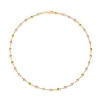 Cordão rommanel banhado a ouro com pedras coloridas - tam.50cm