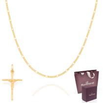 Cordão Rommanel Tamanho 60cm Com Pingente Corrente Banhada A Ouro 18k Lixada