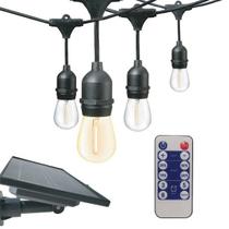 Cordao Solar De Lampadas Led Filamento 5m 8 X S14 152lm 2700k