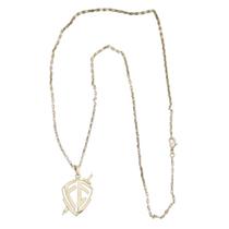 Cordão Tijolinho 1,5mm Pingente Escudo Vazado Colares