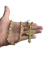 Cordão Tijolinho 6mm Banhado Ouro 18k 70cm Dourado