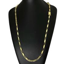 Cordão Tijolinho Alongado 5Mm - Banhado A Ouro 18K