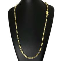 Cordão Tijolinho Alongado 5mm - Banhado a Ouro 18k