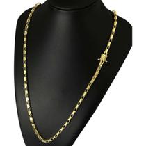 Cordão Tijolinho Curto 5Mm - Banhado A Ouro 18K