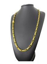 Cordão Tijolinho Trançado 6mm Banhado A Ouro 18k