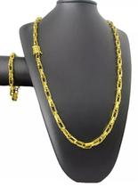 Cordão Tijolinho Trançado 6mm Banhado A Ouro 18k