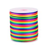 Cordão TONIFUL Arco-íris de Nylon 1mm x 90m Fita de Cetim Cordão TONIFUL Arco-íris de Nylon 1mm x 90m Fita de Cetim