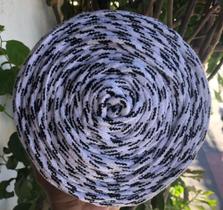 Cordão Trançado 4 mm Mesclado (Preto e Branco).