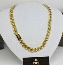 Cordão Trifriso 13mm Banhado Ouro 18k 12 Milésimos