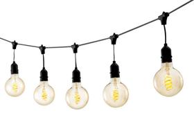 Cordão Varal de Luzes String Light Preto 10 Lâmpadas 5M