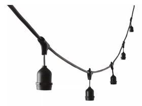 Cordão Varal de Luzes String Light Preto 10 Lâmpadas E27 5M - EMBU LED