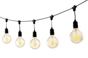 Cordão Varal de Luzes String Light Preto 20 Lâmpadas E27 10M Cordão Varal de Luzes String Light Preto 20 Lâmpadas E27 10M