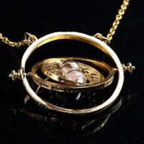 Cordão Vira-Tempo Harry Potter Hermione Fashion Dourado Prisioneiro de Azkaban Giratório Geek