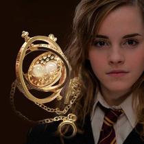 Cordão Vira-Tempo Harry Potter Hermione Para Uso Diário Prisioneiro de Azkaban Dourado Geek Top