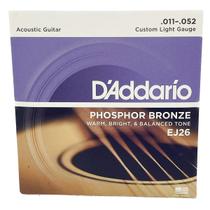 Cordas 011 Daddario p/ Violão EJ26 Phosphor Bronze Tensão Leve