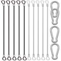 Cordas de aço inoxidável CKANDAY de 20 cm com gancho de pressão de 4 molas Cordas de aço inoxidável CKANDAY de 20 cm com gancho de pressão de 4 molas