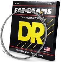 Cordas de baixo DR Strings FAT-BEAM FB5-130 em aço inoxidável