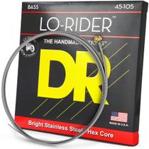 Cordas de baixo DR Strings Lo-Rider em aço inoxidável 45-105 Cordas de baixo DR Strings Lo-Rider em aço inoxidável 45-105