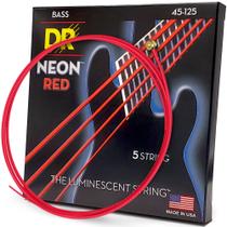 Cordas de baixo DR Strings Red Devils Extra-Life de 5 cordas