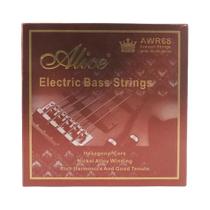 Cordas De Baixo Elétrico Light Medium Alice AWR68 Para Baixos De 4/5 Cordas, Núcleo Hexagonal De
