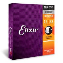 Cordas de guitarra acústica Elixir 80/20 Bronze NANOWEB Coating