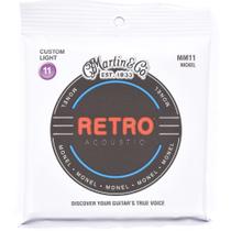 Cordas de guitarra acústica Martin Retro Custom Light 0.011-.052 Cordas de guitarra acústica Martin Retro Custom Light 0.011-.052