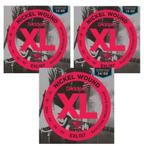 Cordas de guitarra elétrica barítono D'Addario EXL157 Medium 3 conjuntos