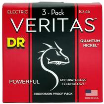 Cordas de guitarra elétrica DR Strings Veritas Medium 10-46, pacote com 3