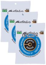 Cordas de guitarra Martin Authentic Acoustic Superior (pacote 3)