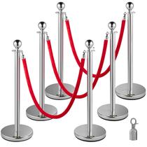 Cordas de veludo VEVOR Crowd Control Stanchions, 6 unidades, 1,5 m, vermelhas Cordas de veludo VEVOR Crowd Control Stanchions, 6 unidades, 1,5 m, vermelhas