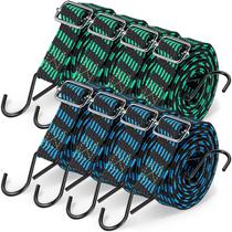 Cordas elásticas Saintrygo de 2 m, planas, ajustáveis, pesadas, 8 unidades