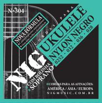 Cordas P/ Ukulele 0.25/0.32/0.36/0.28 Nylon Negro Com Bolinha